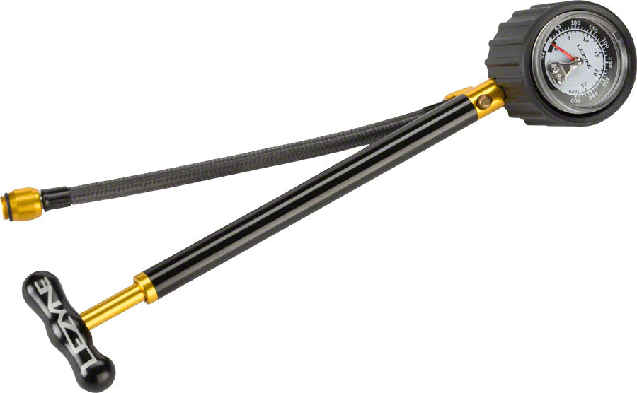 Lezyne Shock Drive Pump with Braided Hose and 400psi Gauge Black